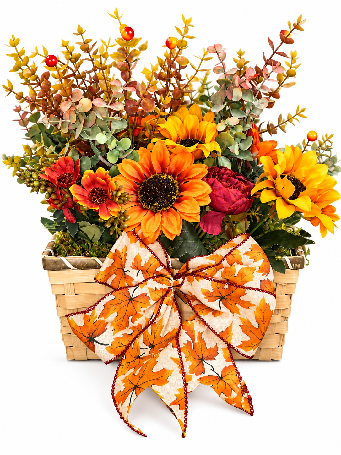 Thanksgiving/Fall Basket Centerpiece Flower Arrangement - Frijja, LLC