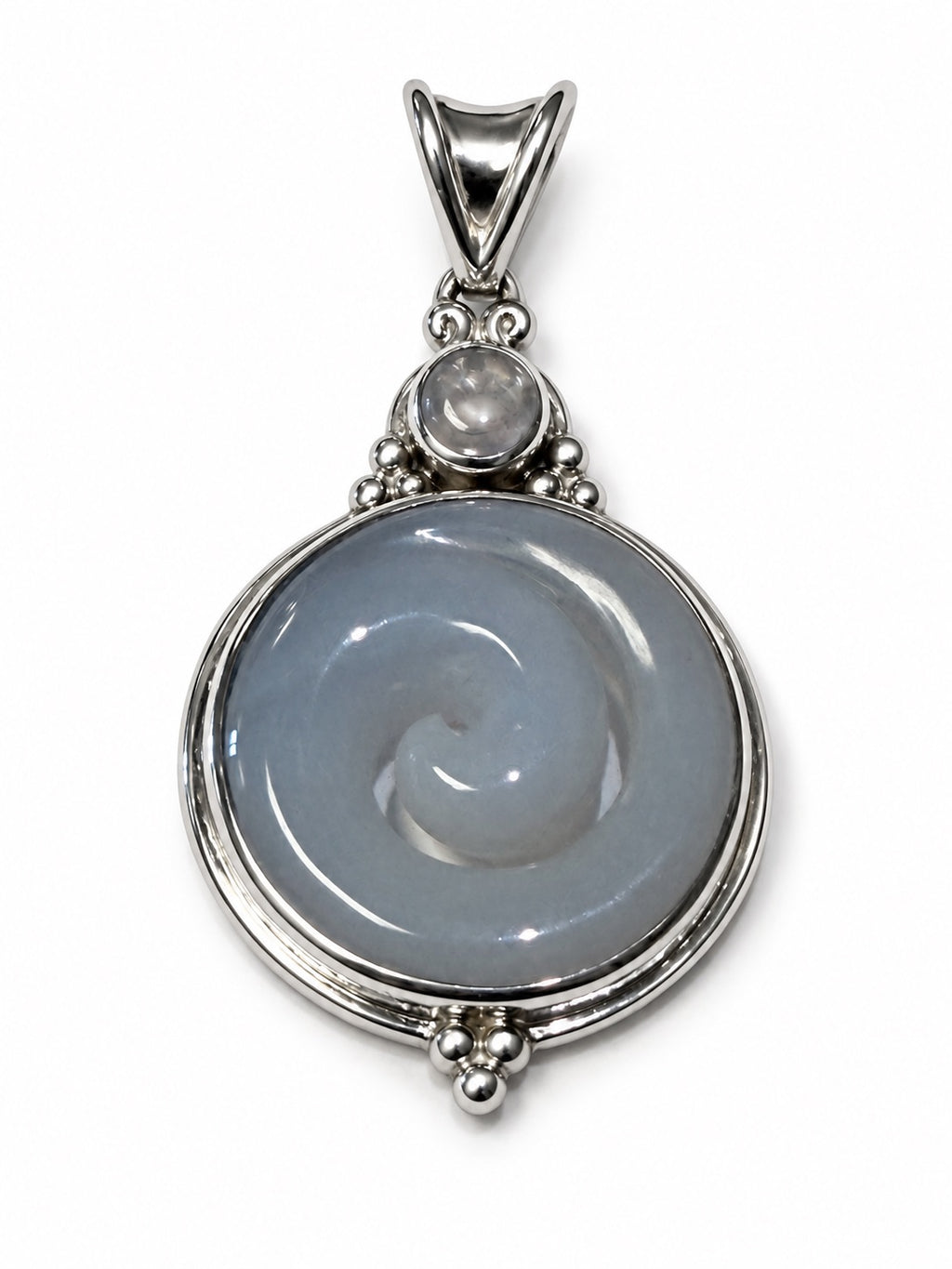 Vintage 925 Sterling Sajen Silver Moonstone Chalcedony Pendant