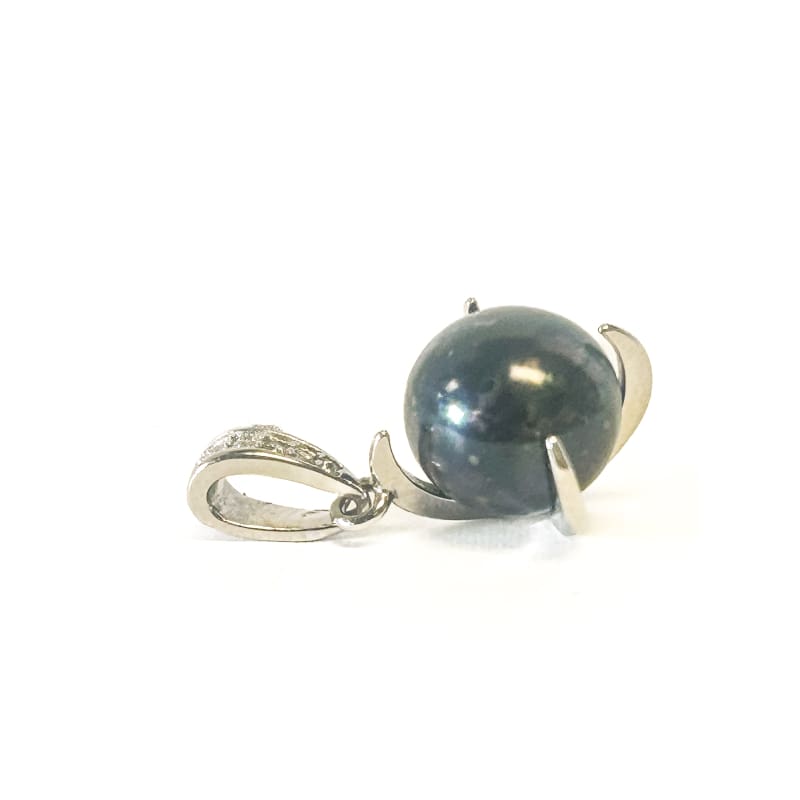 925 Sterling Silver Black Fresh Water Pearl Pendant - Frijja, LLC