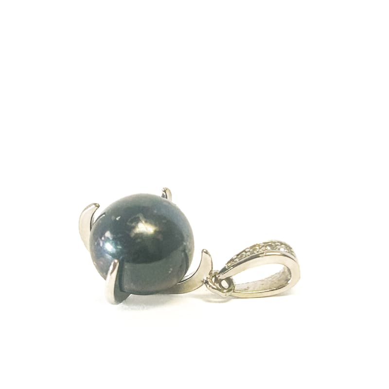925 Sterling Silver Black Fresh Water Pearl Pendant - Frijja, LLC