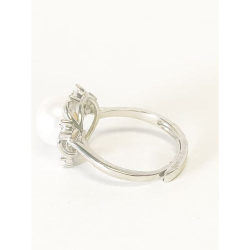 925 Sterling Silver Freshwater Pearl Ring Adjustable Ring - Frijja, LLC