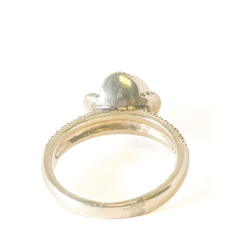 925 Sterling Silver Pearl and Marcasite Ring Size 7 - Frijja, LLC
