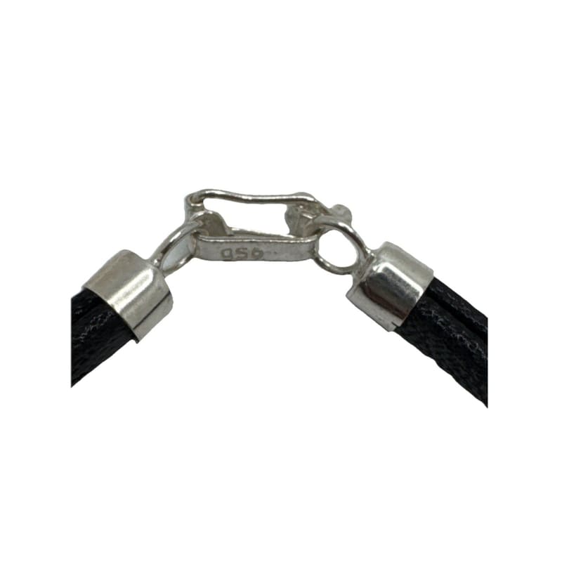 950 Sterling Silver Black Leather Bracelet Butterfly Charm - Frijja, LLC