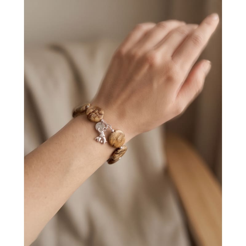 .950 Sterling Silver Picture Jasper Bracelet - 7.5” - Frijja, LLC