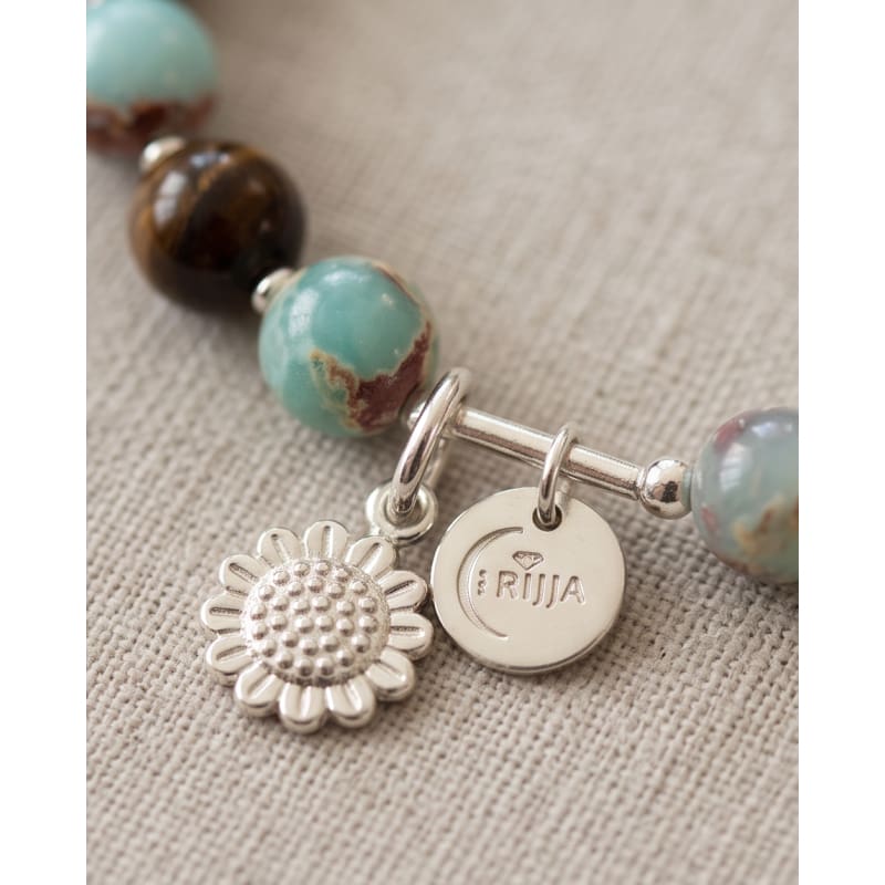 .950 Sterling Silver Picture Jasper Bracelet - 7.5” - Frijja, LLC