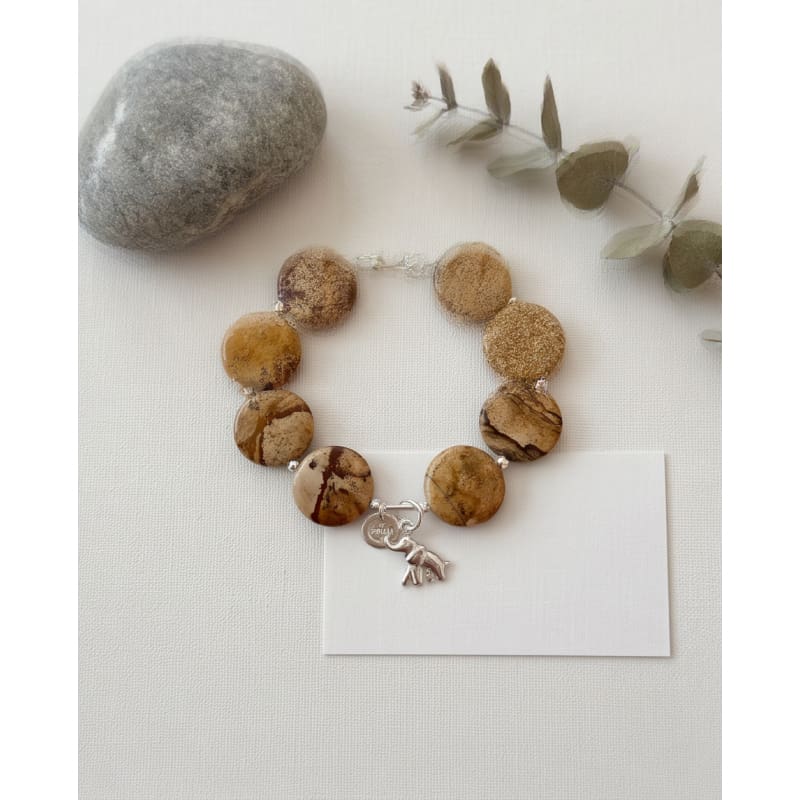 .950 Sterling Silver Picture Jasper Bracelet - 7.5” - Frijja, LLC