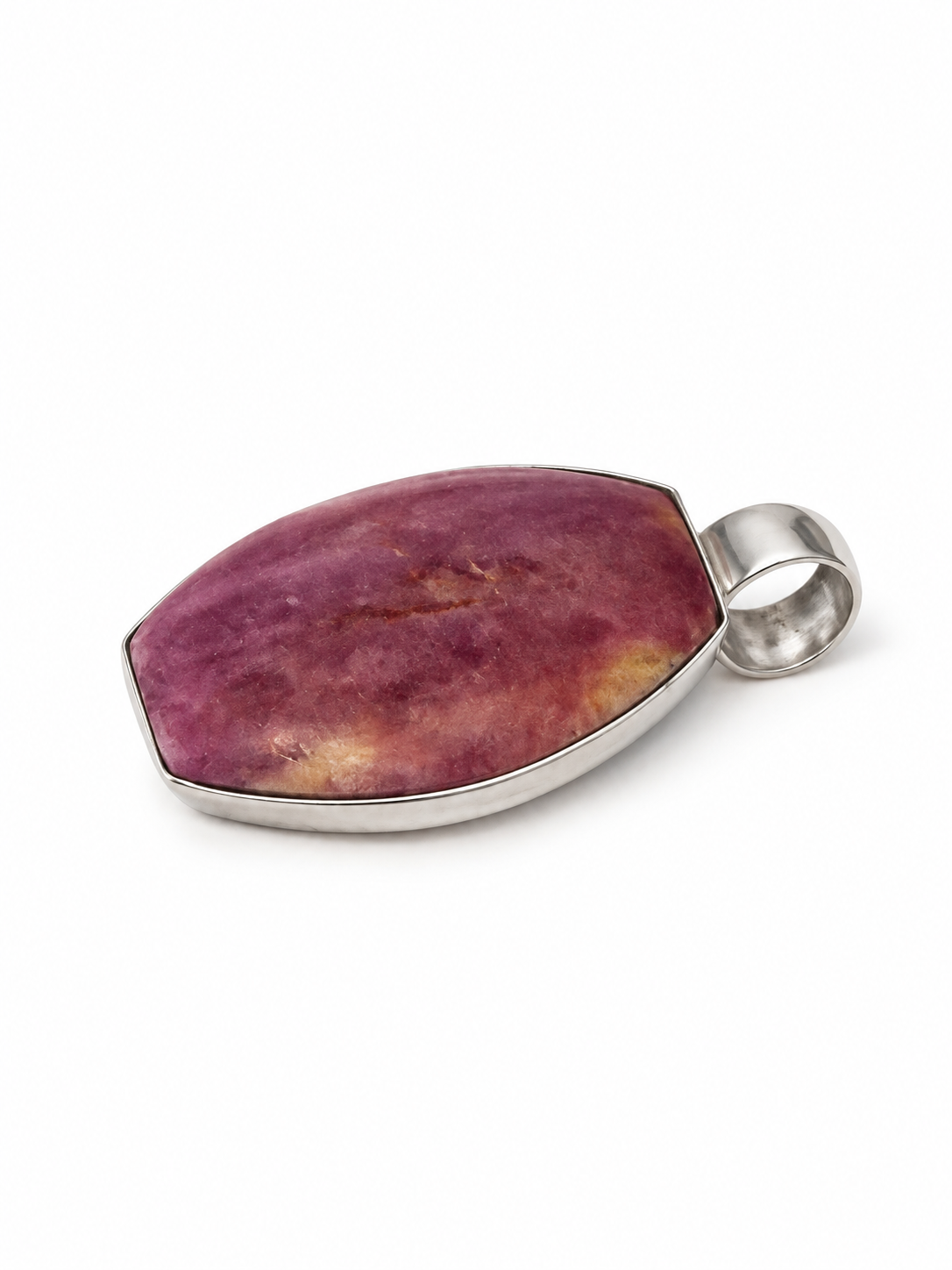 Vintage 950 Sterling Silver Purple Yellow Spiny Oyster Pendant