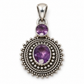 Vintage 925 Sterling Silver Amethyst Pendant