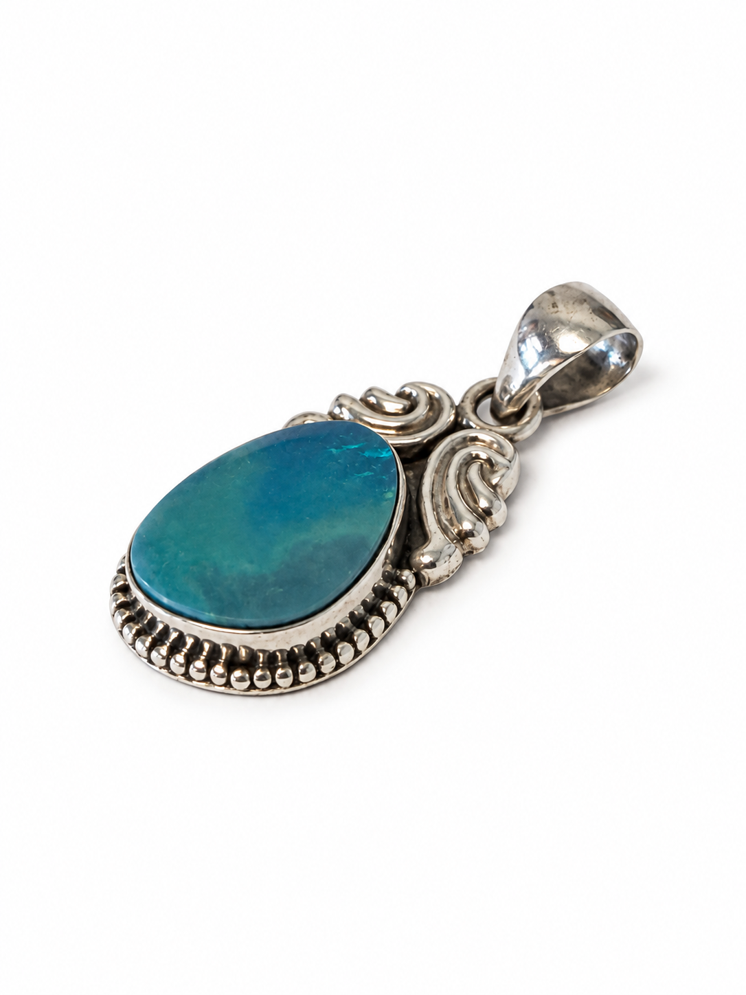 Vintage 925 Sterling Silver Australian Opal Pendant