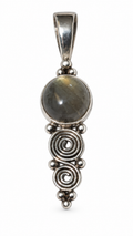 Vintage 925 Sterling Silver Labradorite Pendant