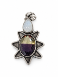 Vintage 925 Sterling Silver Ametrine Moonstone Pendant