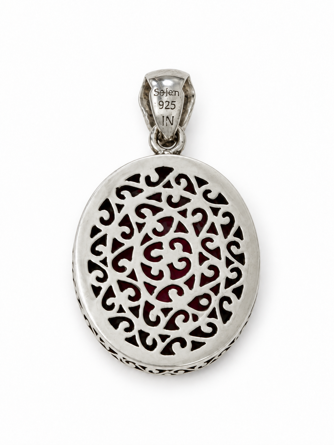 Vintage 925 Sterling Sajen Pink Tourmaline Pendant