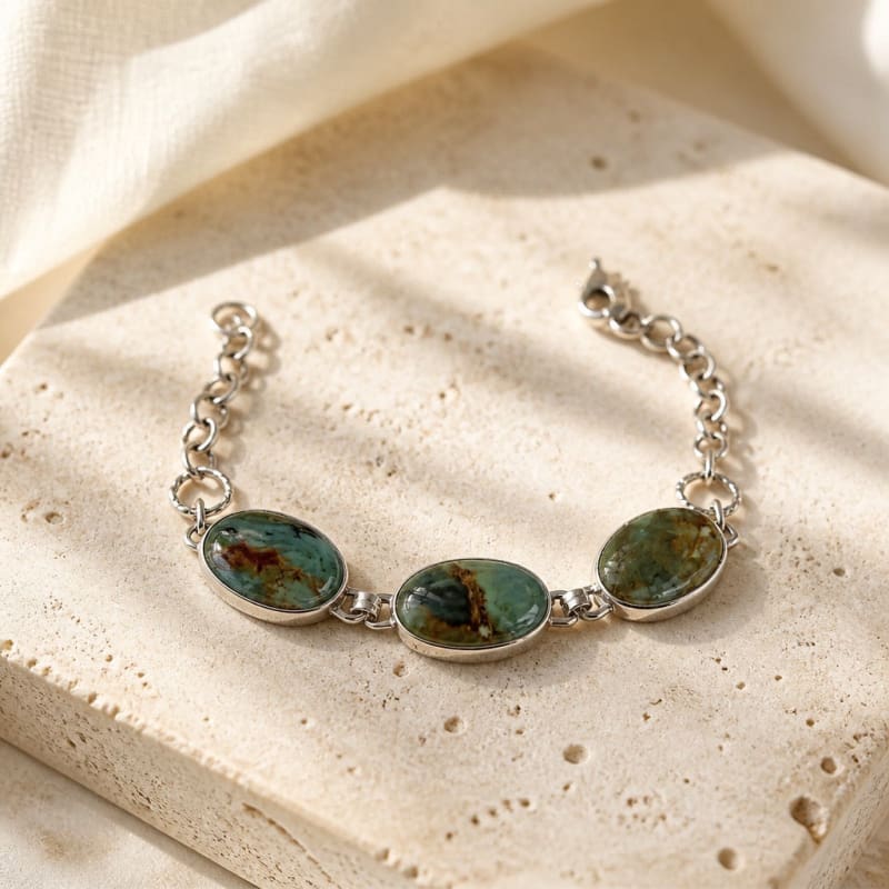 Bracelets - frijja.com - Andean Promise Bracelet - 950 Sterling Silver Andean Opal