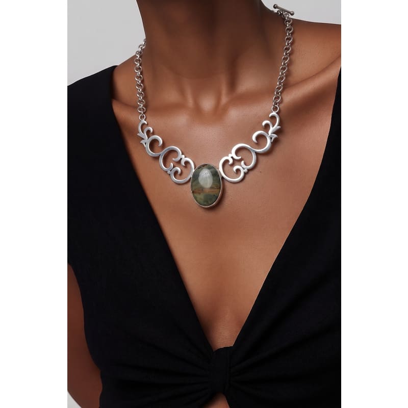 Jewelry Sets - frijja.com - Andean Promise Set - 950 Sterling Silver Andean Opal (Necklace Bracelet Earrings Ring)