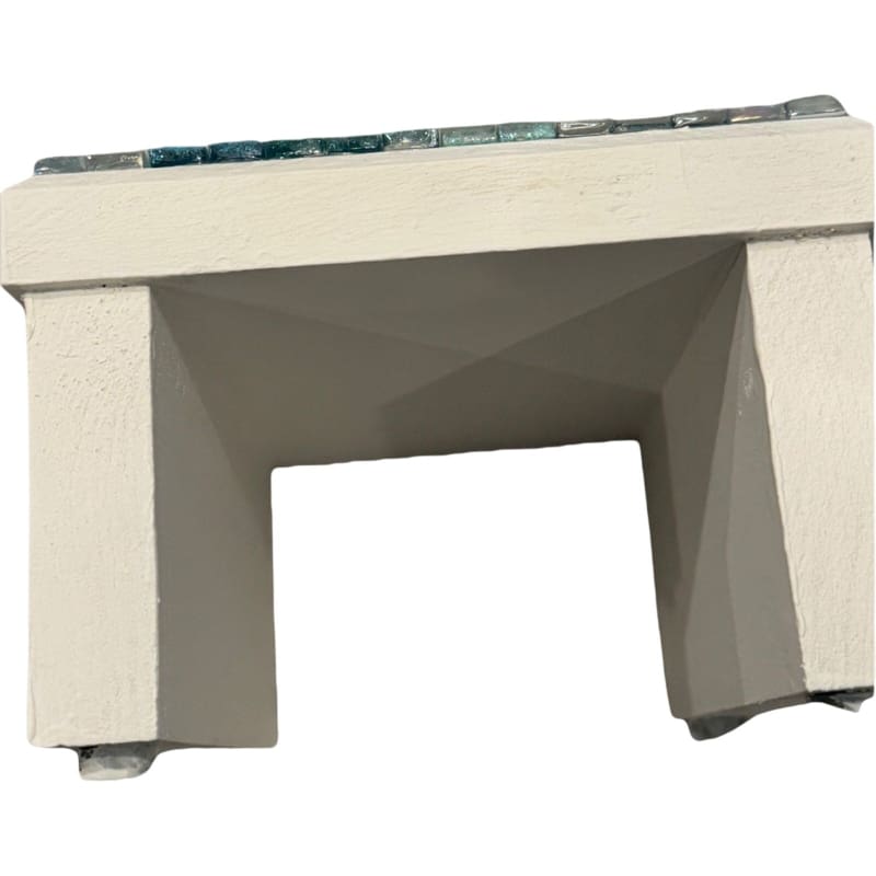 Coastal Wood Mosaic Riser Stand Candle Planter Decor - Frijja, LLC