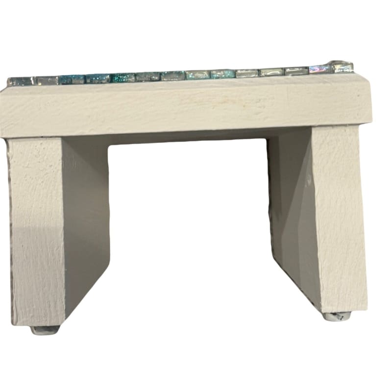 Coastal Wood Mosaic Riser Stand Candle Planter Decor - Frijja, LLC