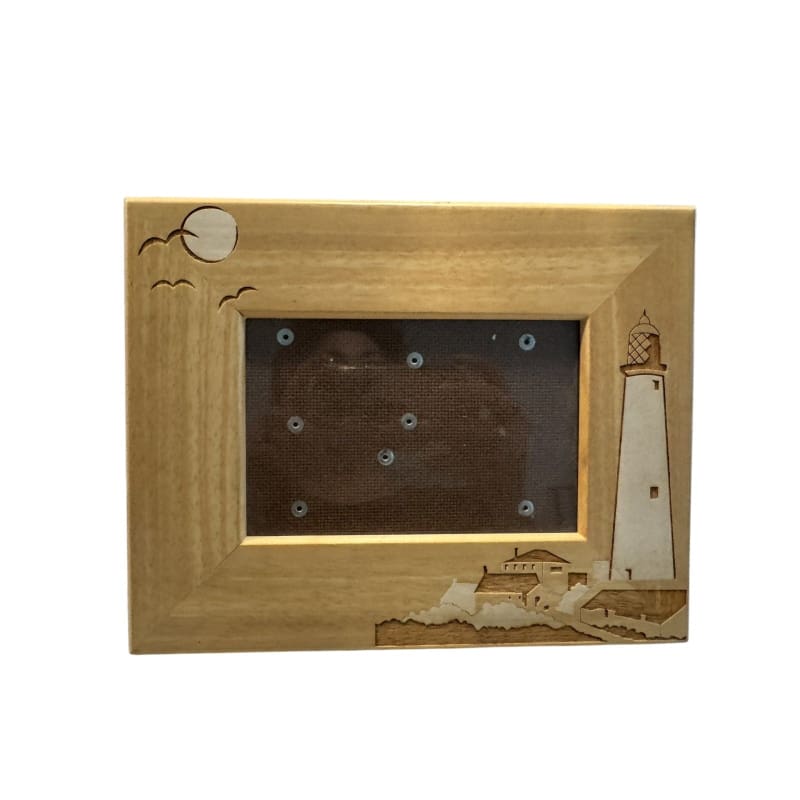 Coastal Wooden Picture Frame Inlay Marquetry Lighthouse - Frijja, LLC