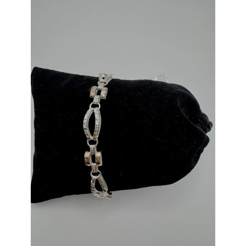 Designer Peruvian Sterling Silver 950 and 18K Gold Inlay Bracelet - 7.5” - Frijja, LLC