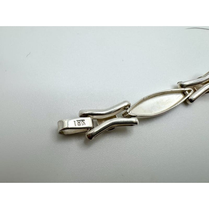Designer Peruvian Sterling Silver 950 and 18K Gold Inlay Bracelet - 7.5” - Frijja, LLC