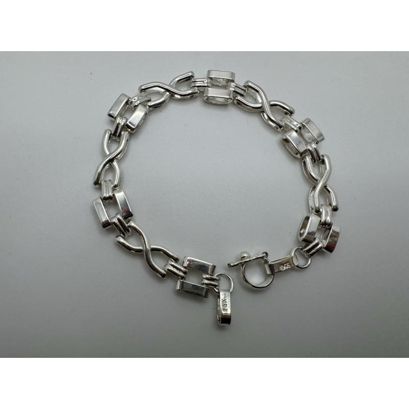 Designer Peruvian Sterling Silver 950 and 18K Gold Inlay Bracelet - 7.5” - Frijja, LLC