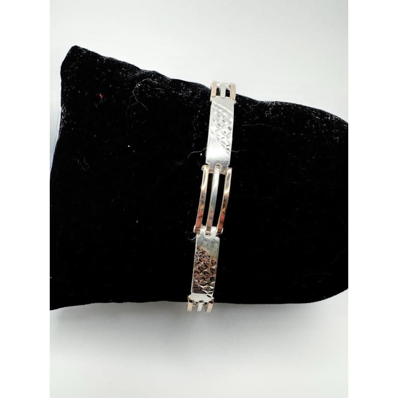 Designer Peruvian Sterling Silver 950 and 18K Gold Inlay Bracelet - 7.5” - Frijja, LLC
