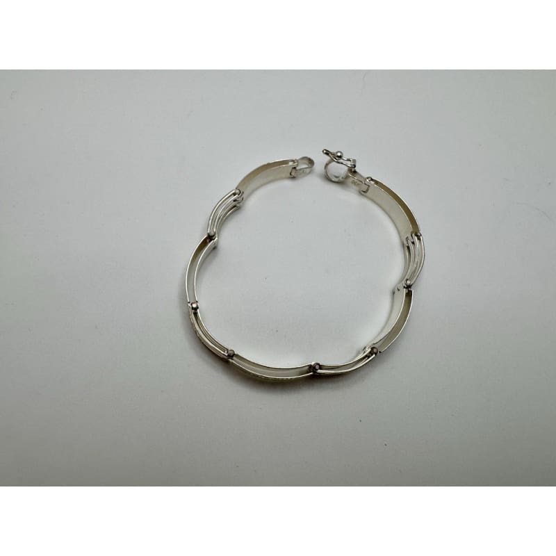 Designer Peruvian Sterling Silver 950 and 18K Gold Inlay Bracelet - 7.5” - Frijja, LLC