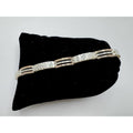 Designer Peruvian Sterling Silver 950 and 18K Gold Inlay Bracelet - 7.5” - Frijja, LLC