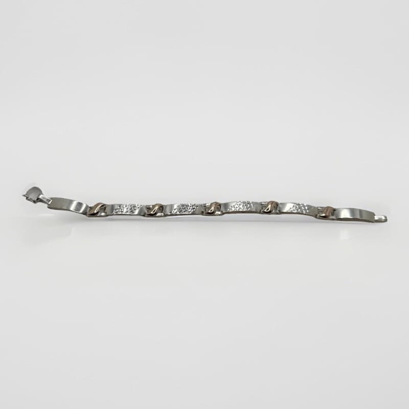 Designer Peruvian Sterling Silver 950 and 18K Gold Inlay Bracelet - 7.5” - Frijja, LLC