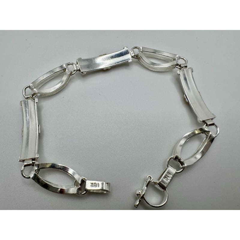 Designer Peruvian Sterling Silver 950 and 18K Gold Inlay Bracelet - 7.5” - Frijja, LLC