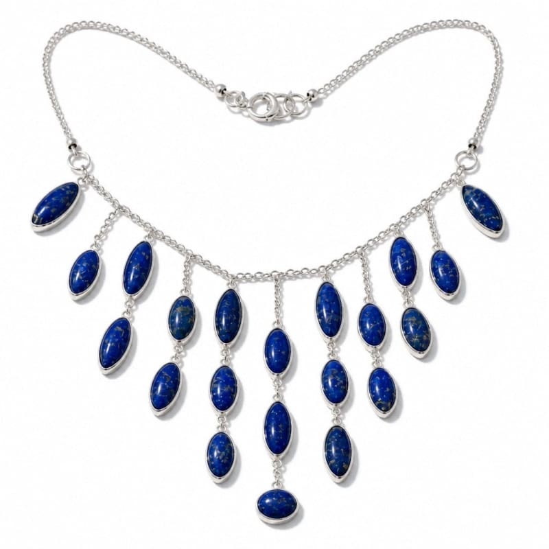 Jewelry Sets - frijja.com - Moon Radiance - 950 Sterling Silver Necklace Sodalite Stone