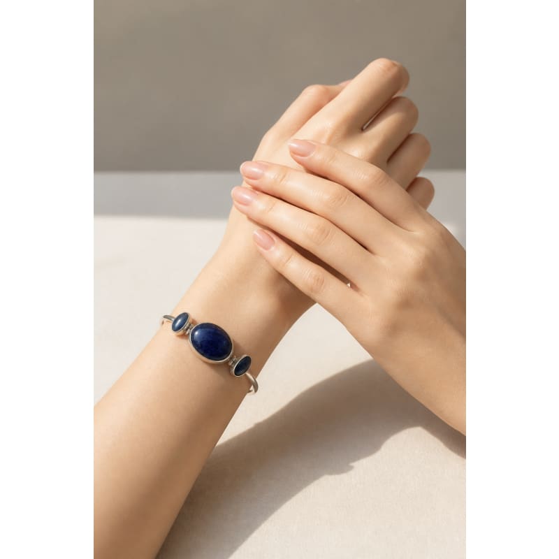 Bracelets - frijja.com - Moon Radiance Bracelet 950 Sterling Silver Sodalite Stone