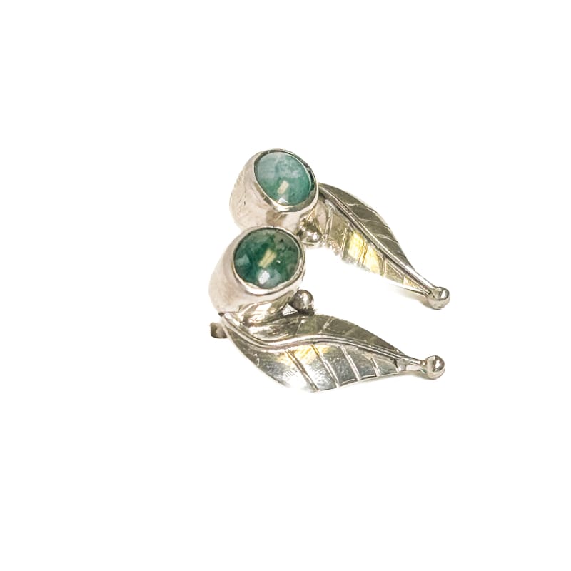 Vintage 925 Sterling Silver Green Chrysocolla Earrings - Frijja, LLC