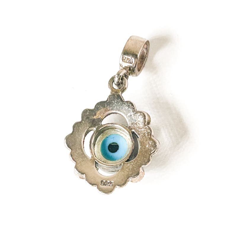 Vintage 925 Sterling Silver Marcasite Evil Eye Pendant - Frijja, LLC