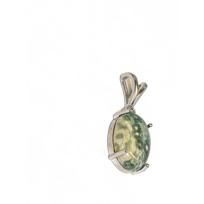 Vintage 925 Sterling Silver Ocean Jasper pendant - Frijja, LLC