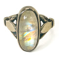 Vintage 925 Sterling Silver Rainbow Moonstone Ring - Size 8.5 - Frijja, LLC