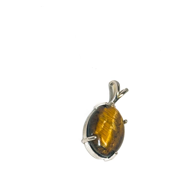 Vintage 925 Sterling Silver Tigers Eye Pendant - Frijja, LLC