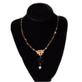 Vintage Fashion Jewelry Necklace w/ Black Rose Pendant 24” - Frijja, LLC