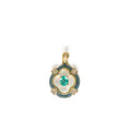 Vintage Gold Plated 925 Sterling Silver Apatite Mother of Pearl Pendant - Frijja, LLC