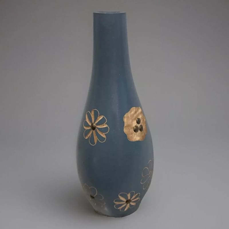 Wood Vase Flower Mango Wood Carving Handmade Thailand Home Decor - 4.5" x 12" - Frijja, LLC